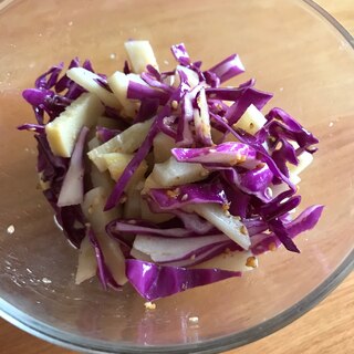 細切りタケノコと紫キャベツのサラダ